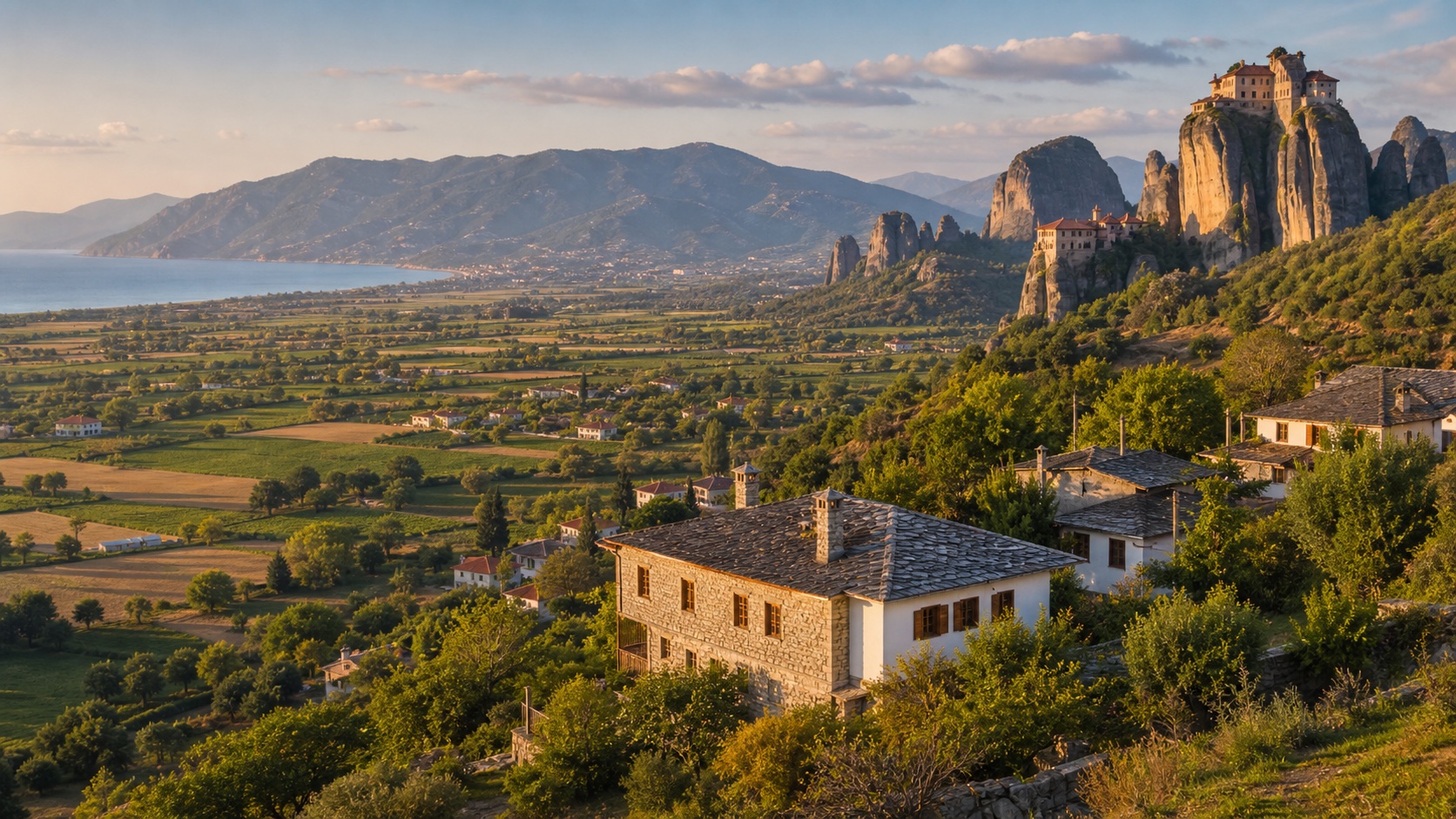 Compare Greek locations using the same practical criteria